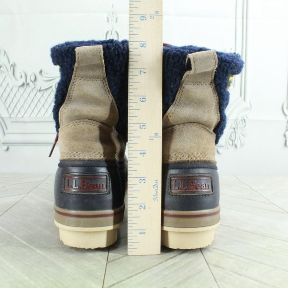 LL Bean Rangeley Multicolor Leather Insulated Ankle Pac Boots Size 11 M - Picture 6 of 9